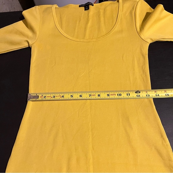 Ralph Lauren Women’s Yellow Bodycon Pencil Dress Size M Cotton - Picture 9 of 12